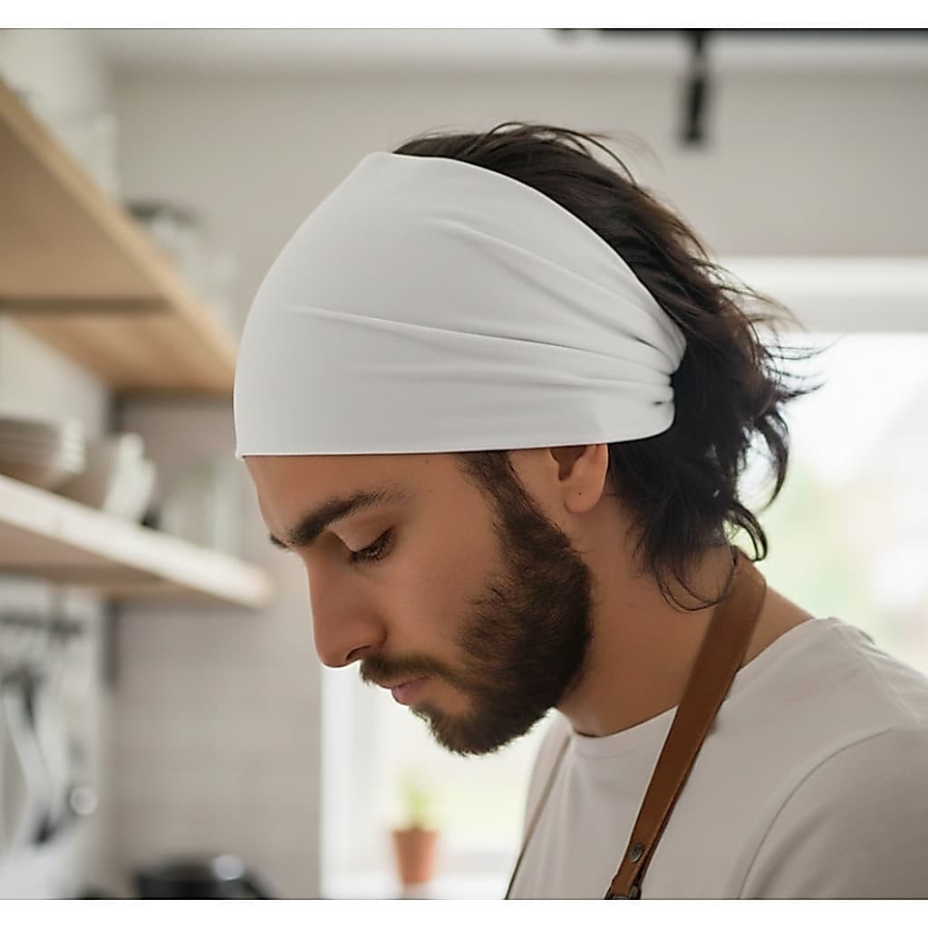 Kit com 3 Faixas de Cabeça Elásticas–Ideal para Cozinha, Corrida, Treino e Atividades do Dia a Dia.