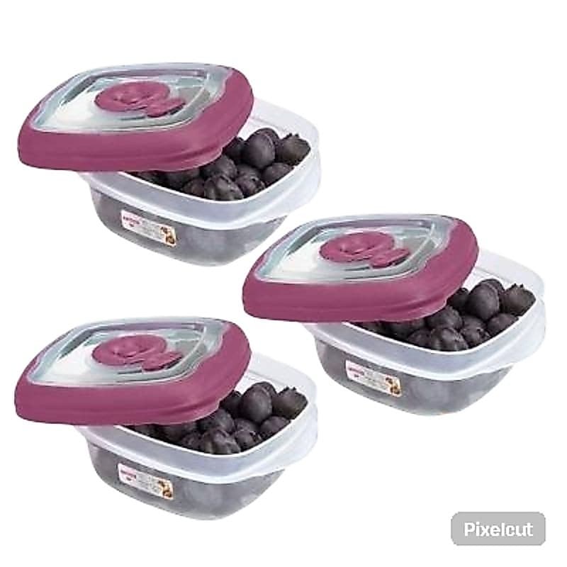 KIT POTE SANREMO FLOR HERMETICO QUADRADO 3UN 280ML AÇAI REF.707/57