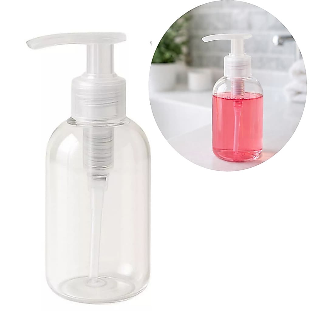 KIT  20 Frascos Pet 100ml Com Válvula Pump Sabonete Transparente , Creme , Álcool em Gel