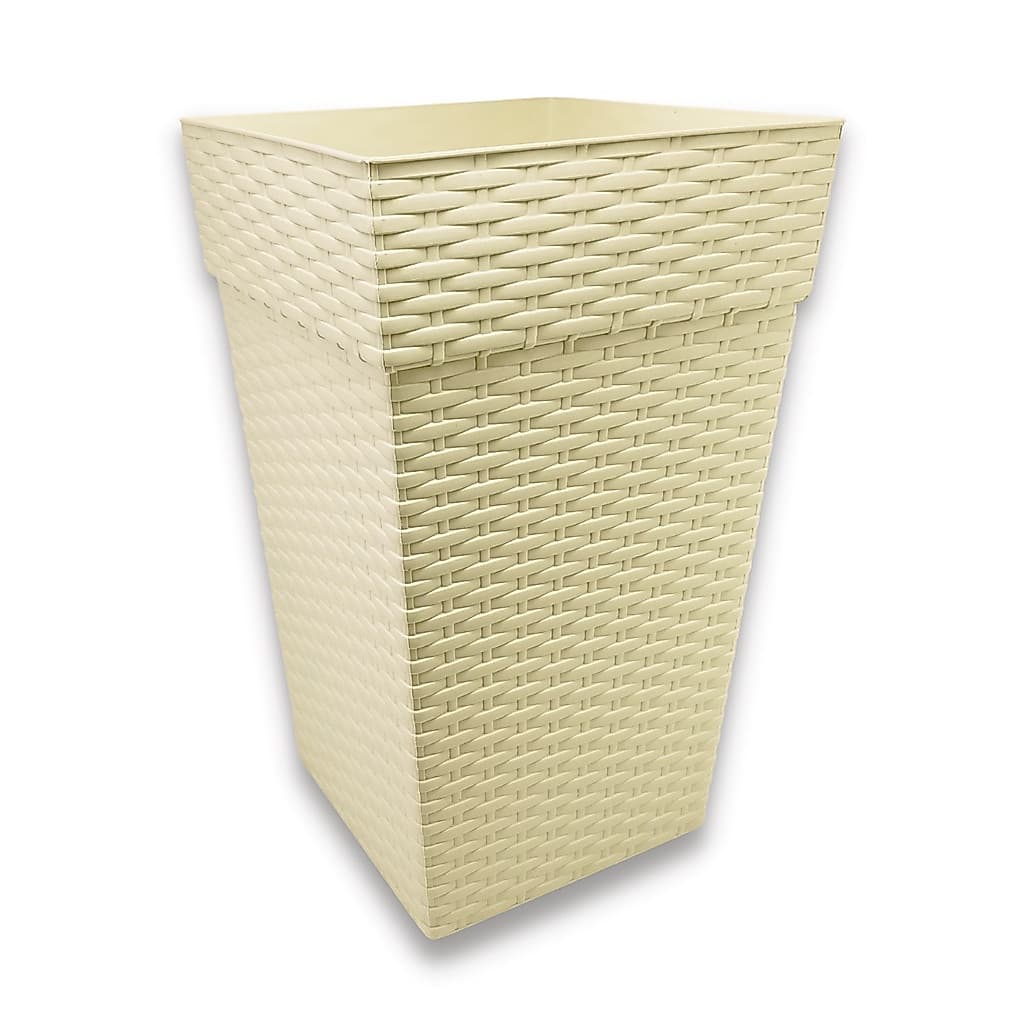 Vaso de Flor Coluna Rattan 10 Litros Polietileno Para Plantas Jardim Vaso Decorativo