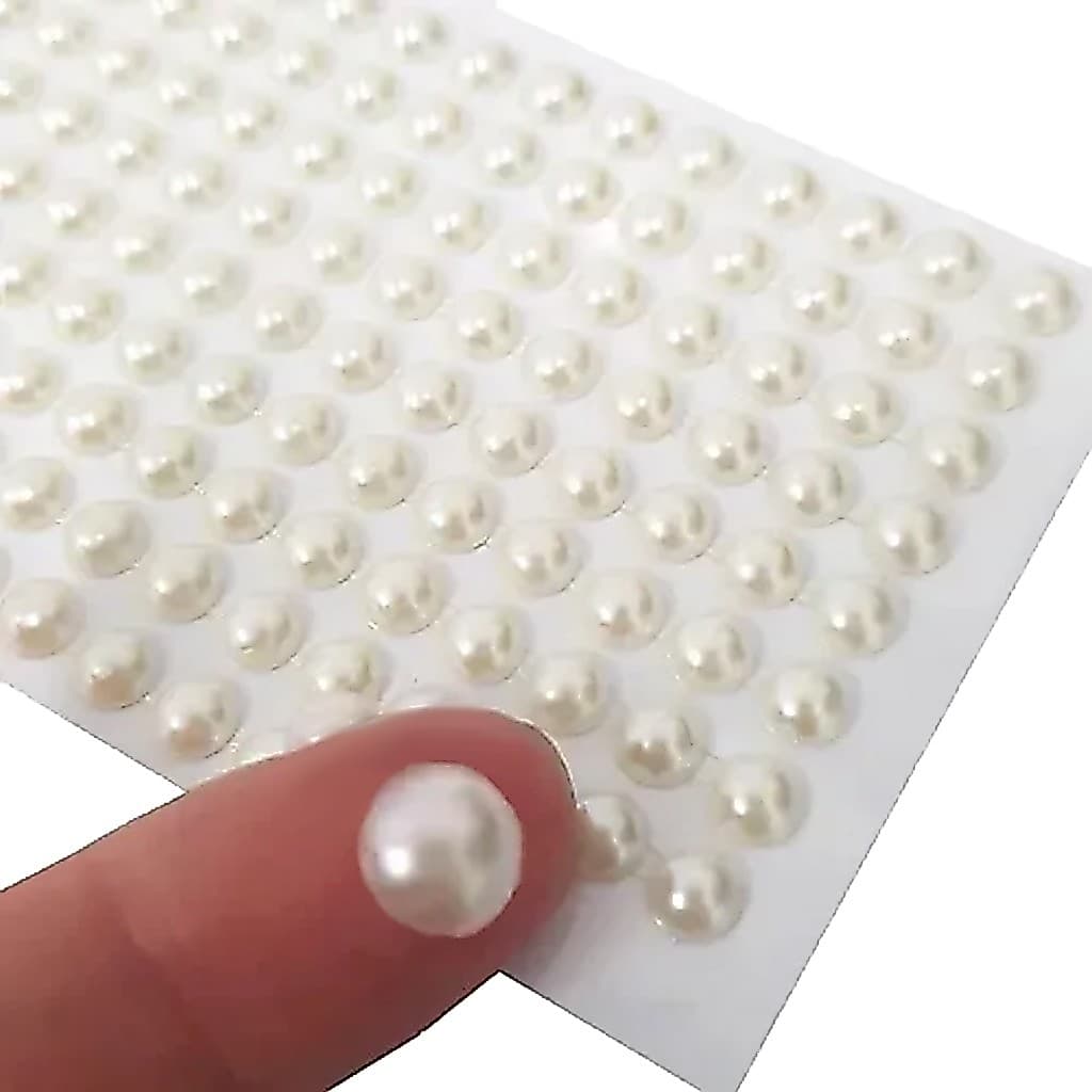Cartela Adesiva Meia Pérola 84 Peças 10mm