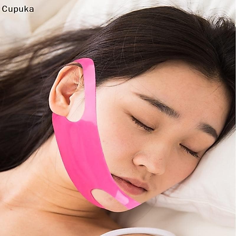 Cupuka Silicone Rosto Bandagem V Linha Shaper Queixo Bochecha Levantar Cinto Nasolabial Dobra Massagem Facial Cinta Femi