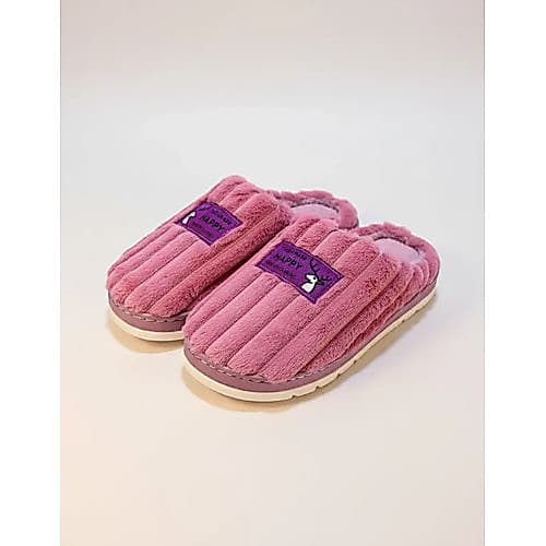 Pantufa De Pelúcia Super Confortável Antiderrapante Unissex Rosa Lisa 34 BR