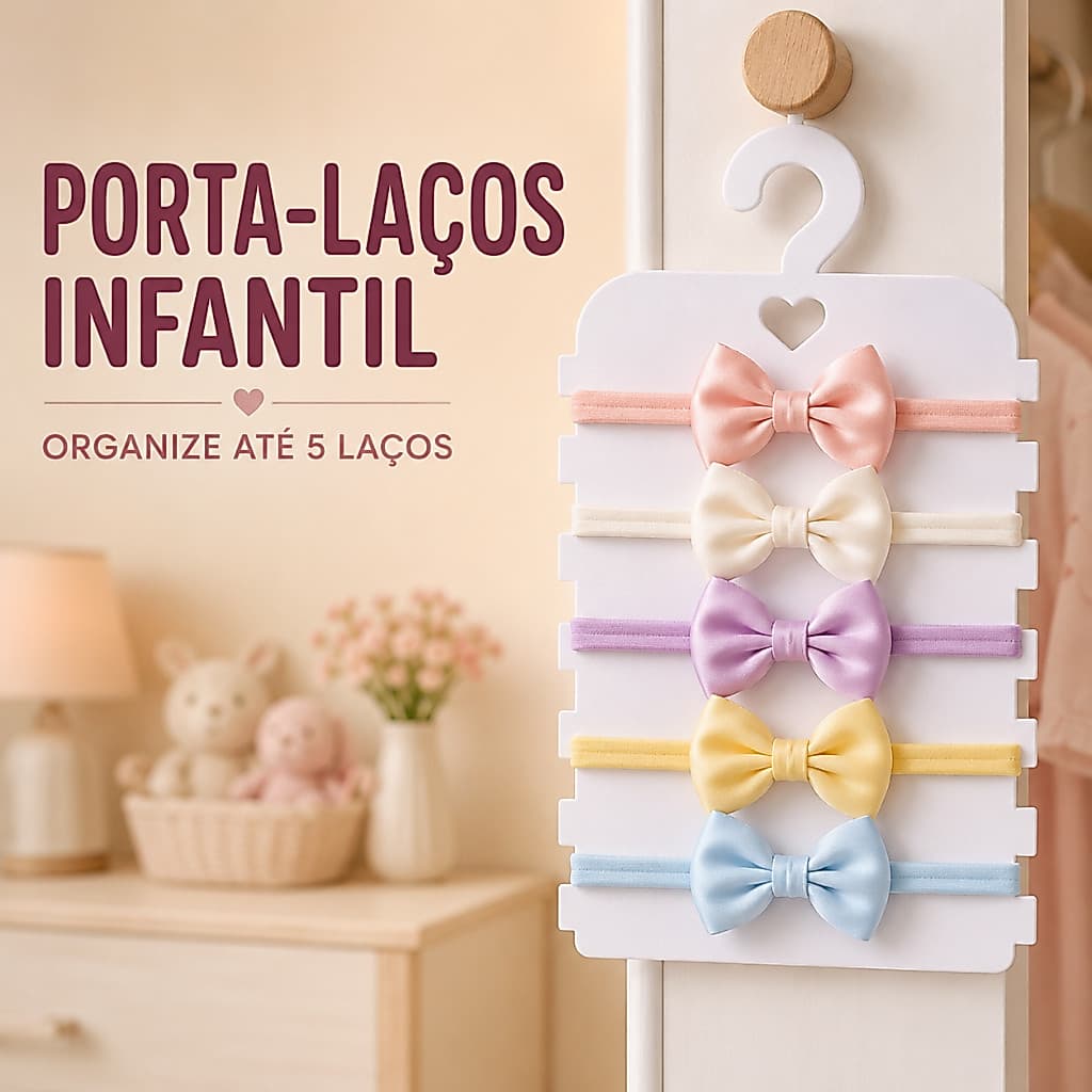 Cabides Porta Faixa Tiara Bebe Organização Laços com Gancho Expositor Kit 1/2/3/4/5 Unidades