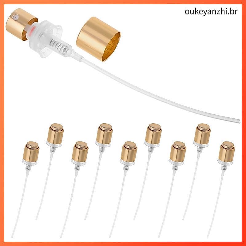 ☕ 10Peças Pulverizador Mini Para Perfume Com Bico Dourado