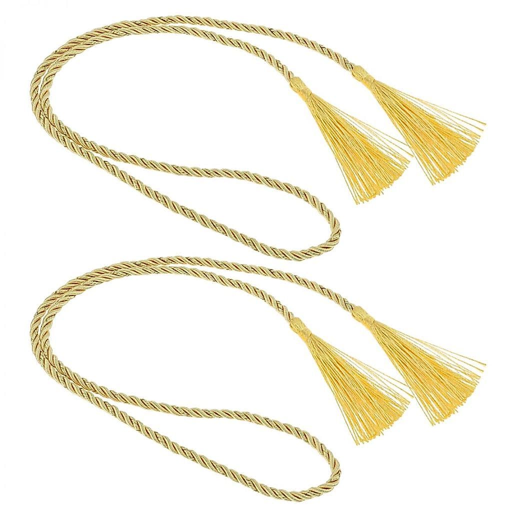 2 Peças 100 cm Corda De Amarração De Cortina Artesanal Com Borla Dourada
