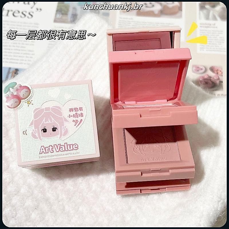 Uma caixa atmosfera de quatro cores concurso menina dobrável Blush fosco clareamento destacando contorno tudo-em-um plac