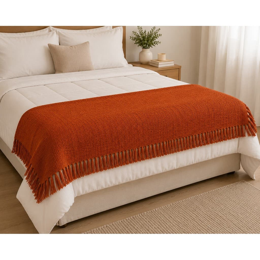 Manta Xale para Sofá e Cama 1,50x1,20 Peseira Decorativa