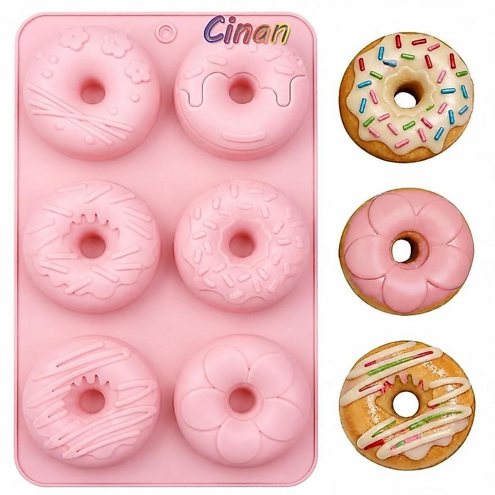 Molde De Rosquinha CINAN , Assadeira Resistente A Altas Temperaturas De Silicone , Bolo Flexível Antiaderente
