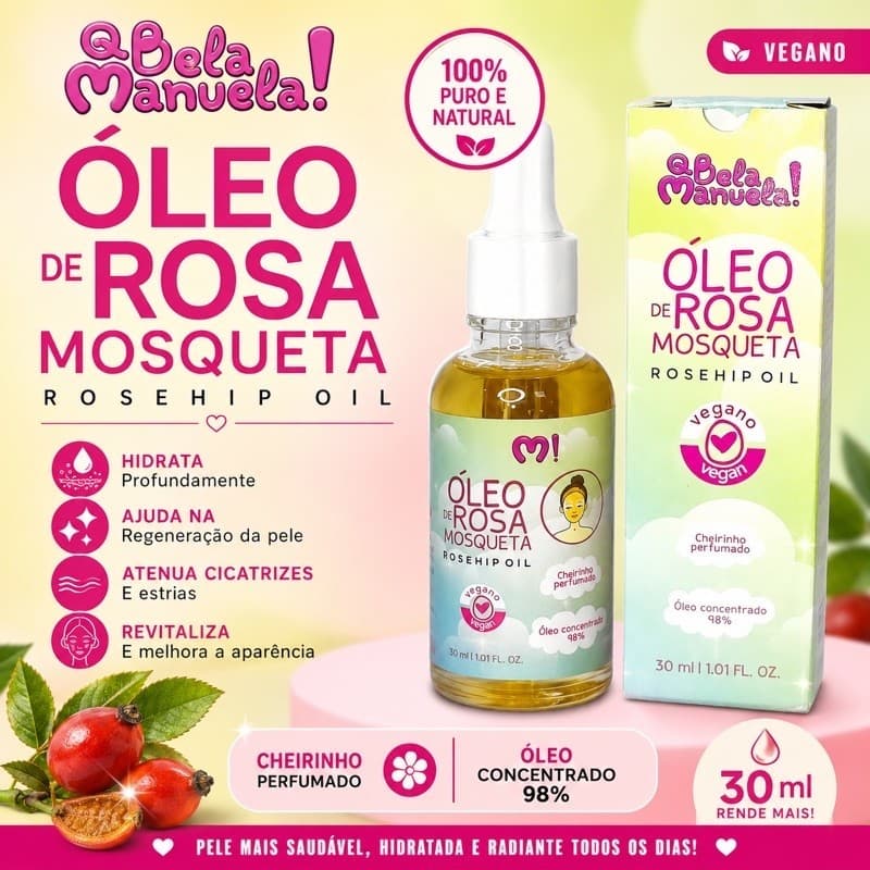 Oleo de rosa mosqueta 30ml QBela Mauela