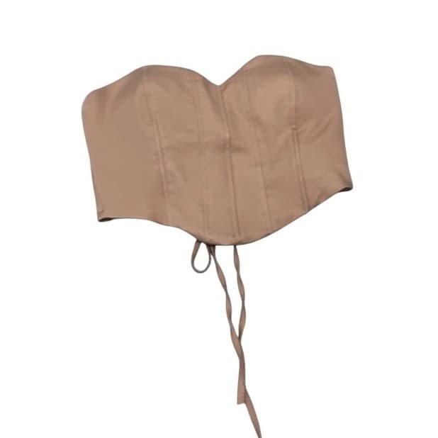 Cropped Corset Tomara Que Caia Com Bojo Amarra nas Costas Tendência Feminino [Brechó]