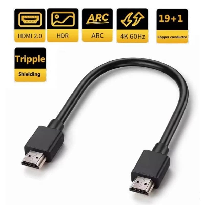 Mini cabo HDMI 20cm pequeno curto instalação Receptor PS4 Xbox Placa Captura imagem
