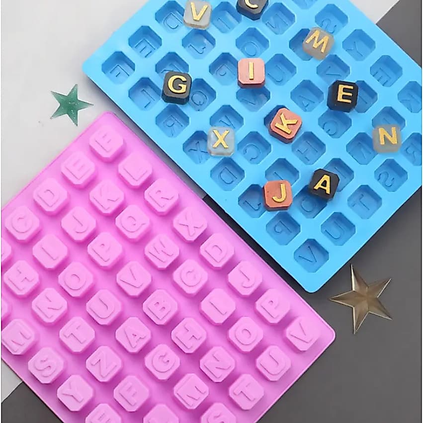 Molde Silicone Bandeja Letra Alfabeto 2,2cm Sabonete Vela