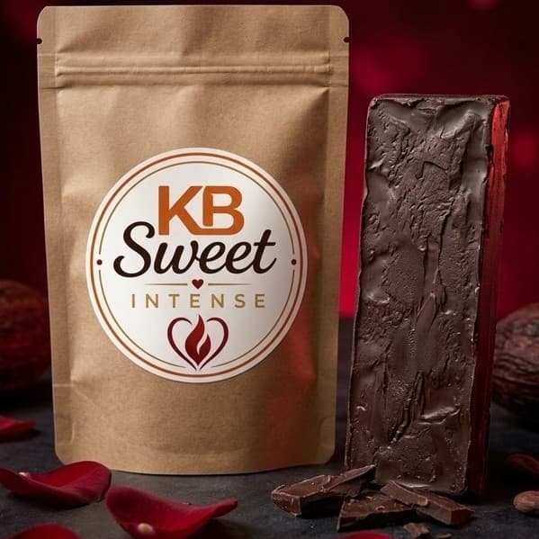 Barrinha de chocolate afrodisíaco termogênico KB Sweet / chocolate meio amargo com cacau sabor pão de mel