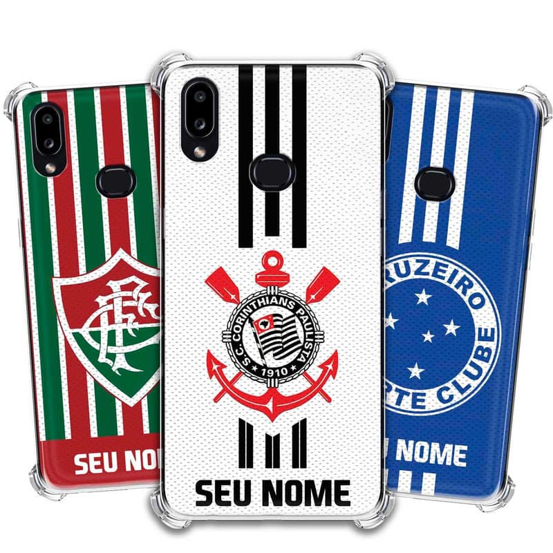 Capa Capinha - Samsung Galaxy A10S - Futebol Times do Brasil Personalizada com nome