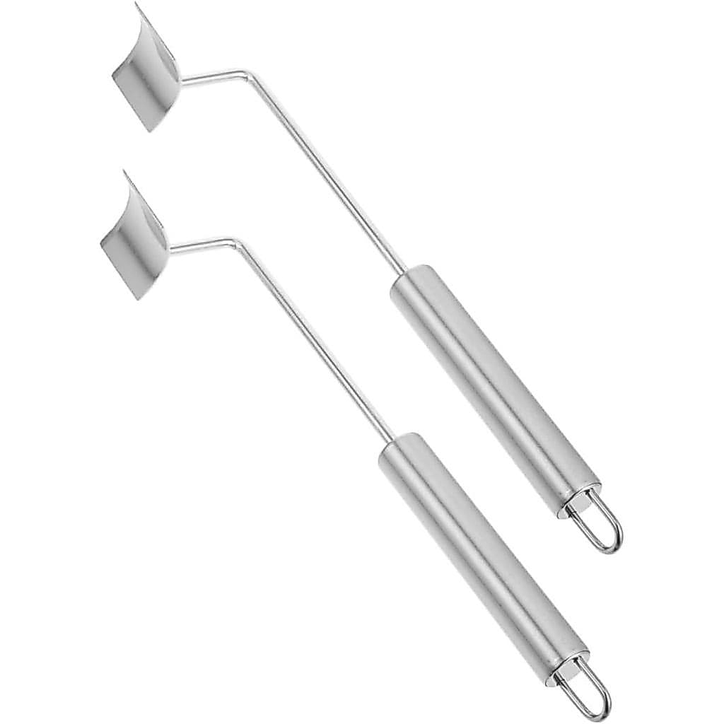 Conjunto de ferramentas para descascar PRETYZOOM em aço inoxidável, 2 peças, descascador de cabo longo, fácil de remover
