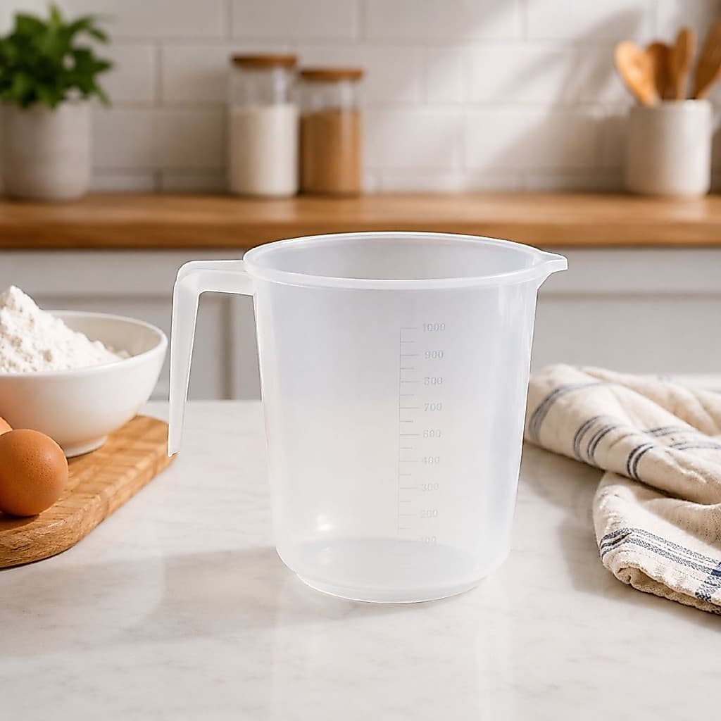 Jarra Medidora Plástica 1 Litro Copo Medidor Graduado Com Alça Para Cozinha Confeitaria Receitas Culinárias