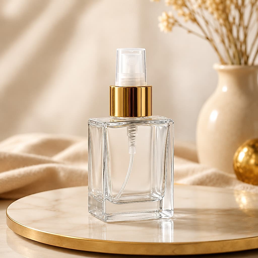 Kit 2 Vidros quadrado 100ml home spray dourado luxo