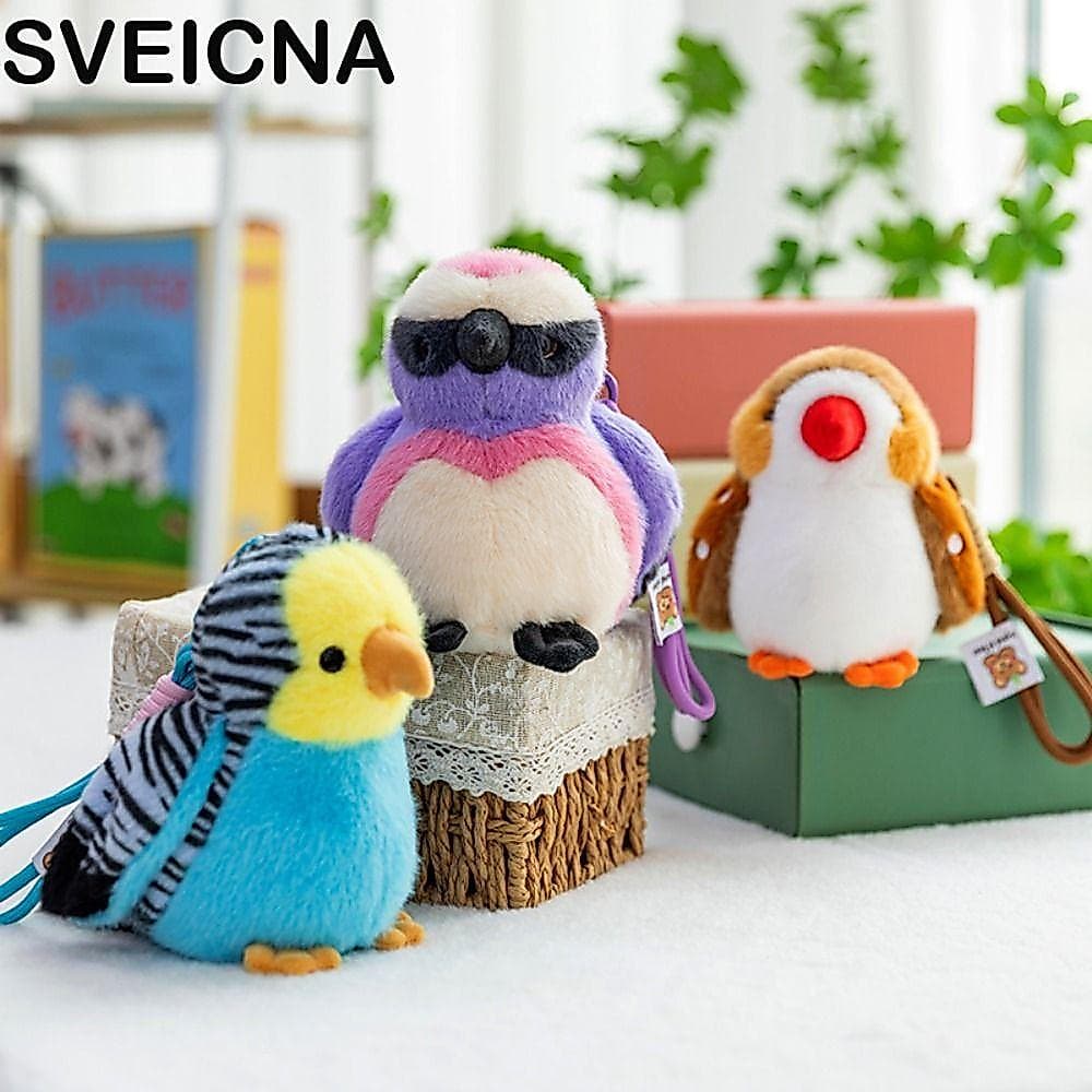 SVEICNA Chaveiro De Pelúcia De Pássaro , Pingente De Boneca Animal Fofo De Simulação , Chaveiros De Pássaros Peludos Rea