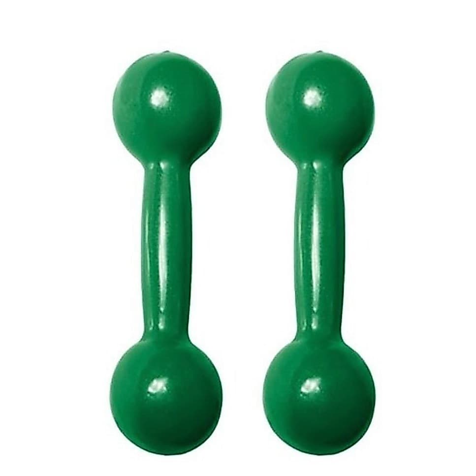 Par de halteres 2kg emborrachado verde (2 unidades)