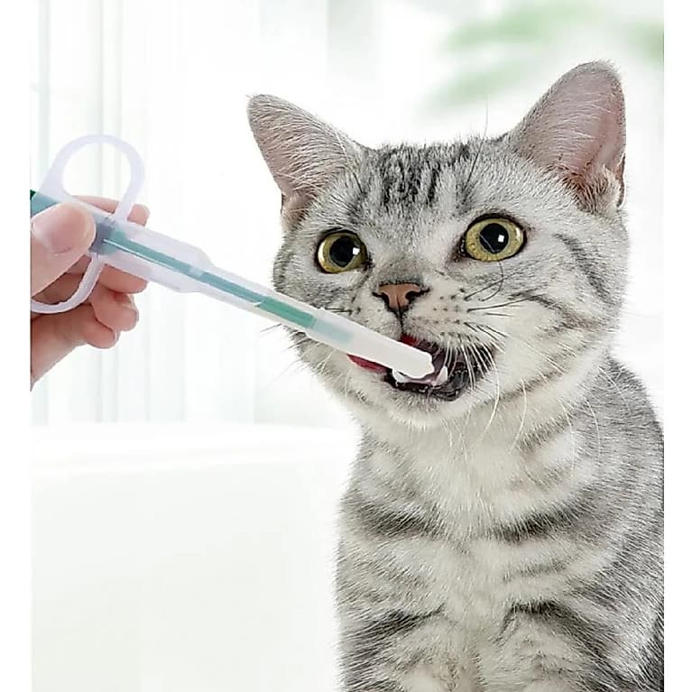 Aplicador De Remédio Comprimido Em Formato De Seringa Para Gatos E Cães Pet