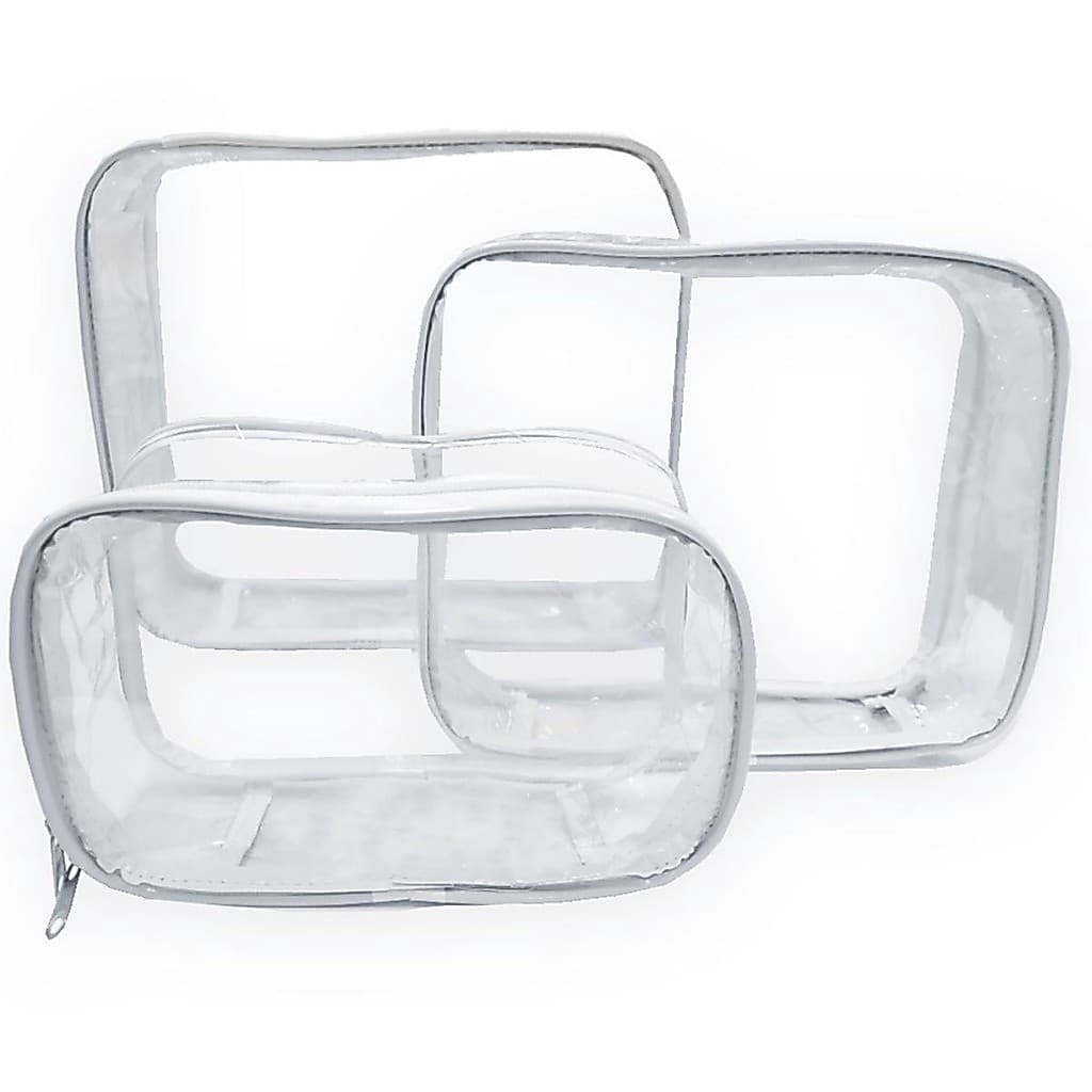 Organizador Transparente Kit 3 Peças Necessaire Mala Objetos Saida Maternidade Bebe Viagem Presente