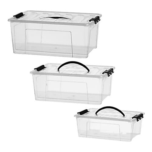 Caixa Cesto Container Organizador Transparente Kit Conjunto 7,3l/12,4l/20l P,M,G