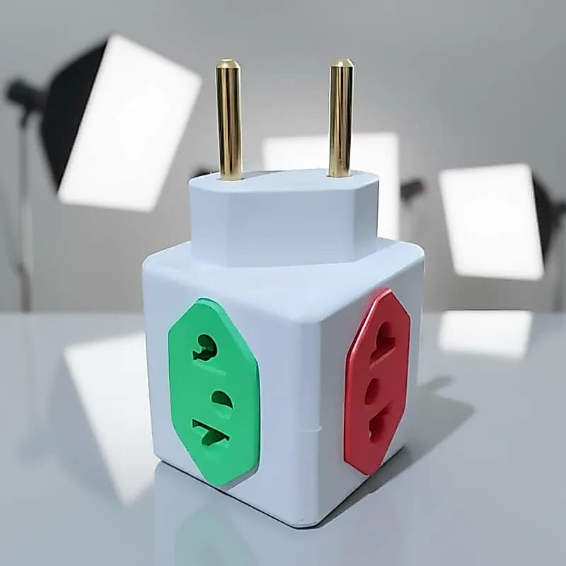 adaptador tomada 20A e 10A Benjamim cubo colorido com 4 entradas de 3 pinos tomada elétrica bivolt