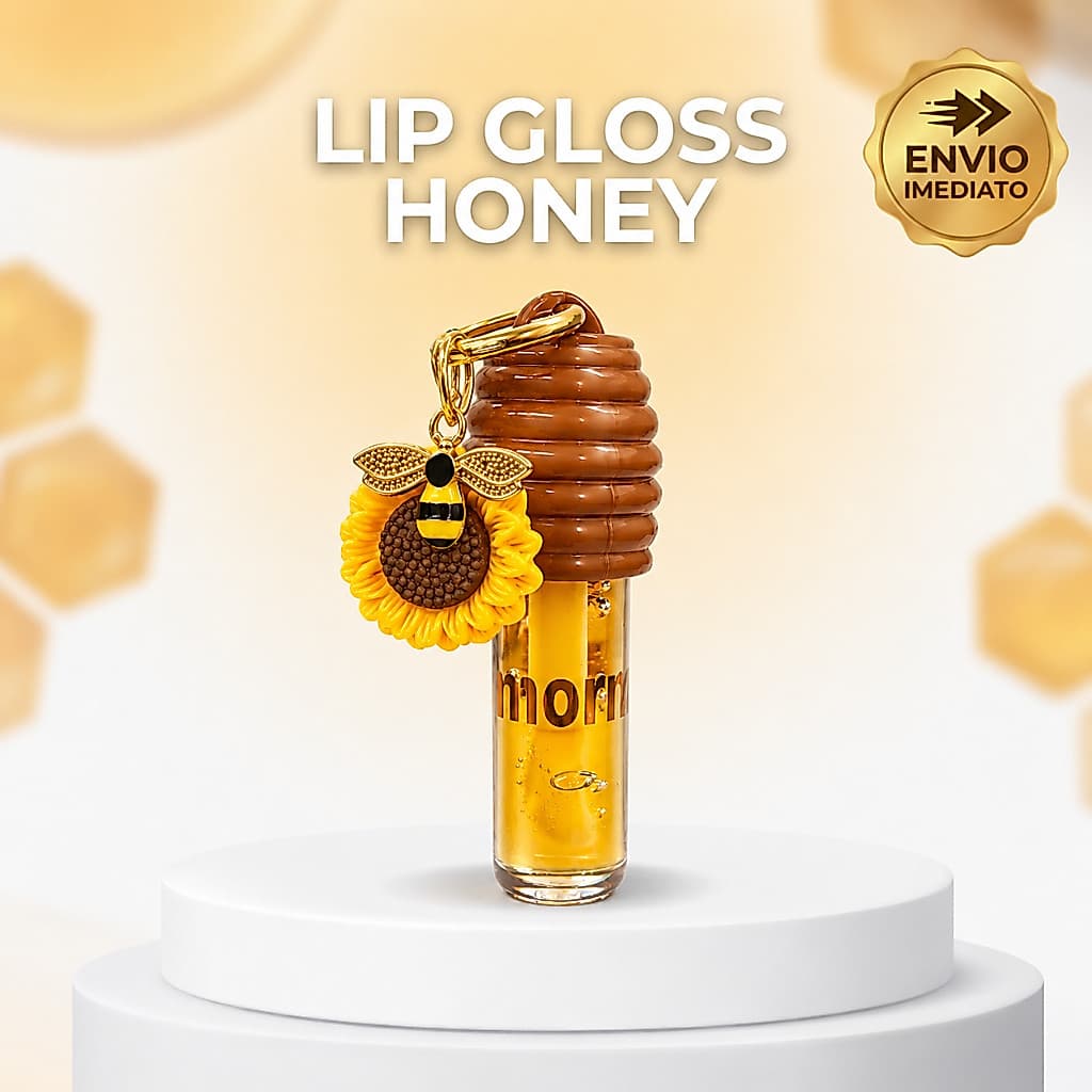 Lip Gloss De Mel Chaveiro Hidratante E Brilho Intenso