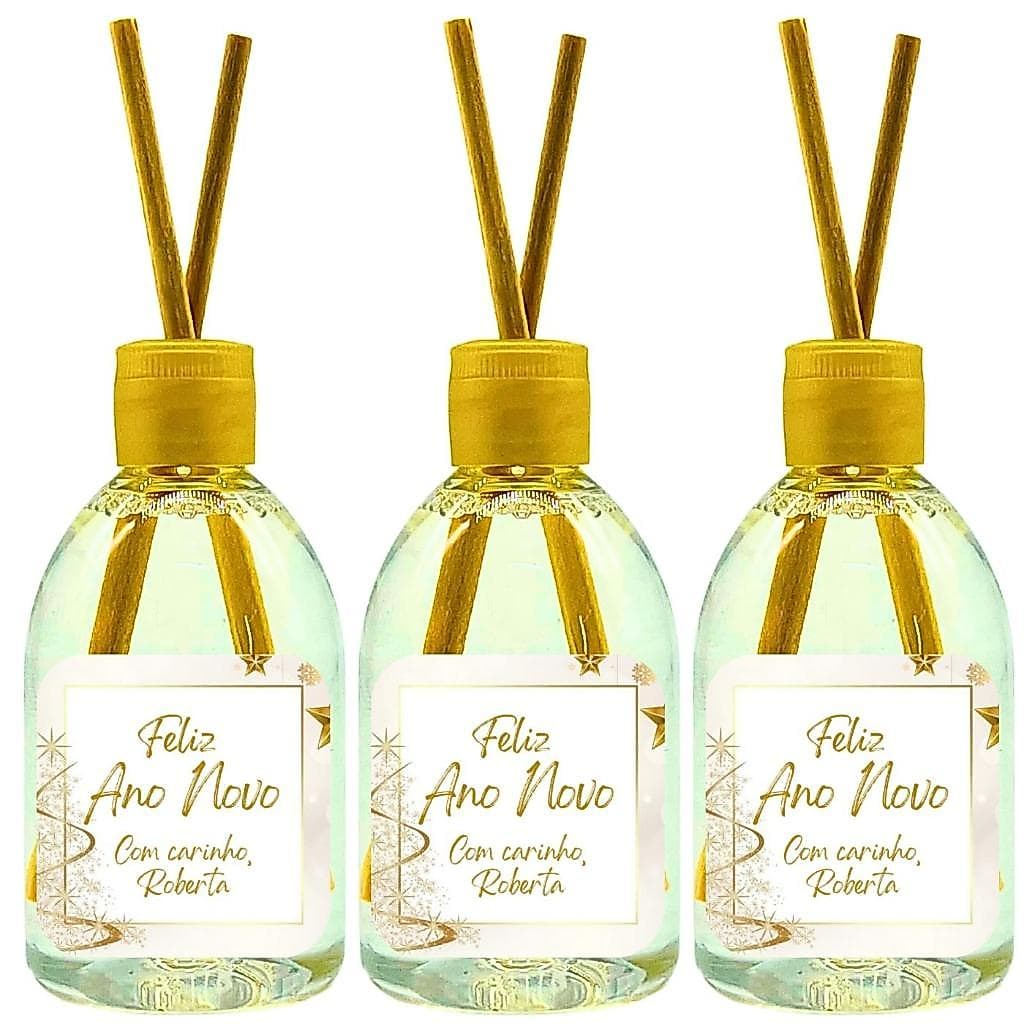 10 Lembrancinha Aromatizador Personalizada 100mL Festa de Natal Ano Novo