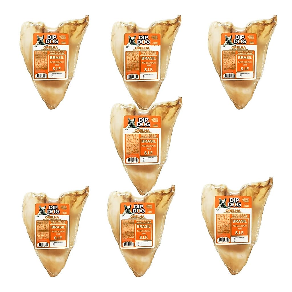 kits várias opções Orelha Bovina Natural para Cães Dip Dog