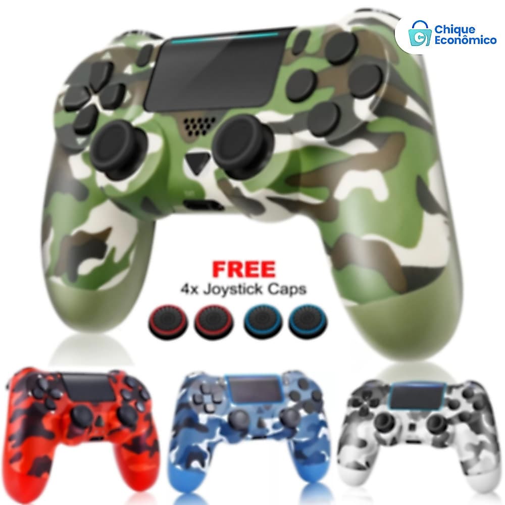 Controle Sem Fio Personalizado Camuflado para PS4 com Tecnologia Avançada e Cabo