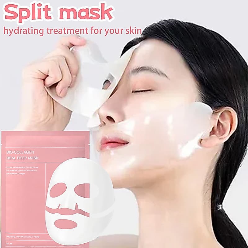 Máscara Facial Biológica Dividida Com Colágeno Para Hidratação Profunda E Reafirmante