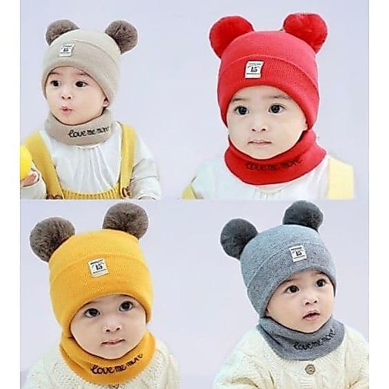 Gorro Proteção Orelhas Bebê 0-2A, Cachecol Quente Inverno