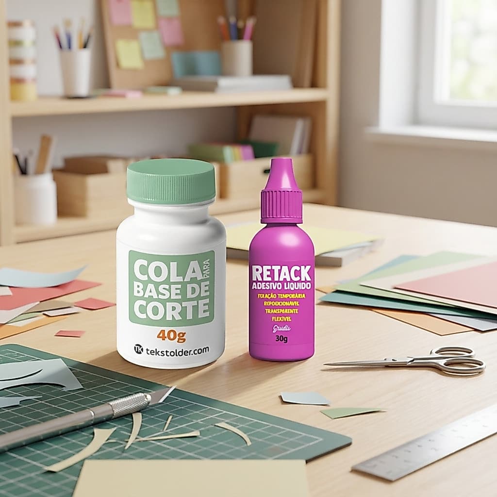 Kit TK Para Base de Corte: Retack 30g + TK Cola 40g Para Base de Corte Silhouette, Scanncut