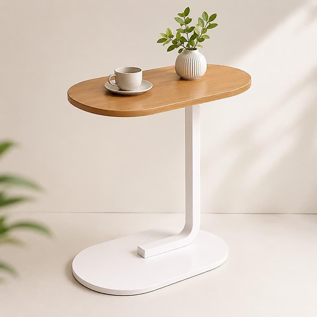Mesa de Apoio Lateral Cabeceira Moderna Sofá Cama Notebook - MDF Ferro