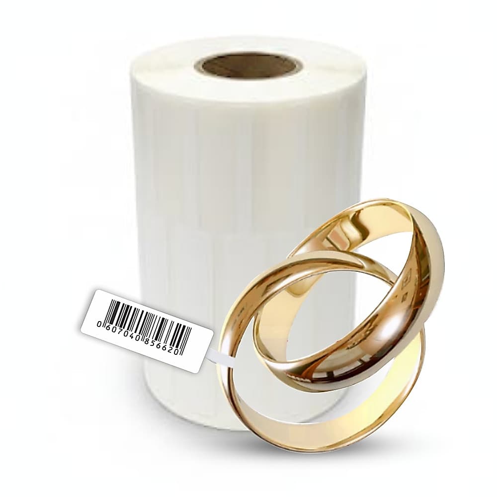 Etiquetas Joias e Ótica Em Bopp Super Resistente - Pode Molhar - 95x12mm - Pode escrever com caneta comum.