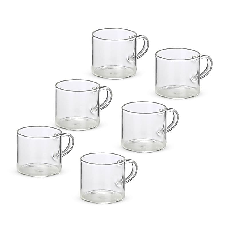 Kit 6 Xícaras de Vidro Borossilicato 100ml Café Chá Cappuccino Transparente ☕✨