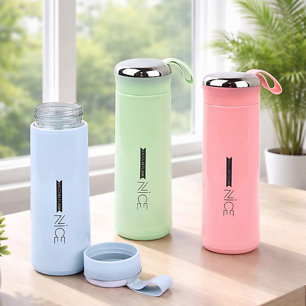 Garrafa Vidro 400ml Alça Squeeze Academia Colors Água Chá