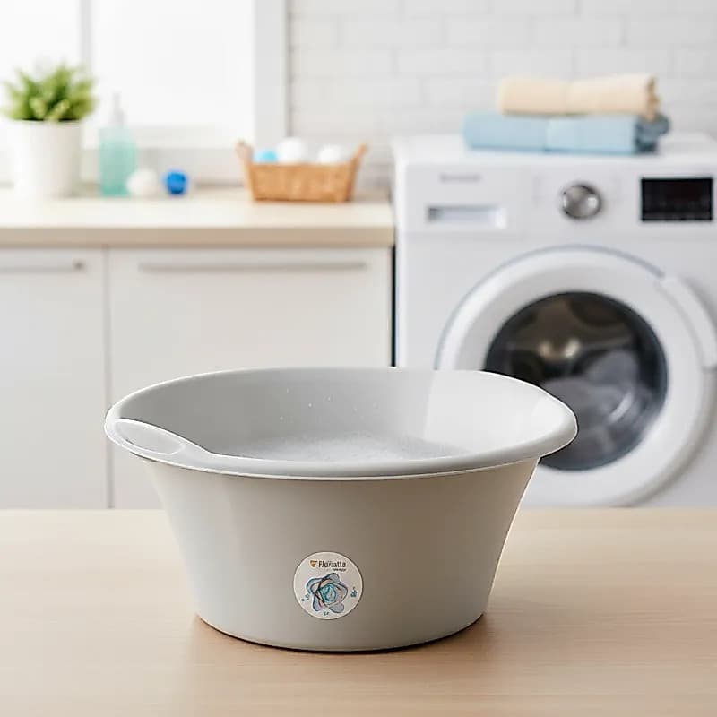 Bacia Plastica Floratta Rischioto 12 Litros Lavanderia Dupétriz Resistente com Alças Reforçada Multiuso Lavar Roupa Casa
