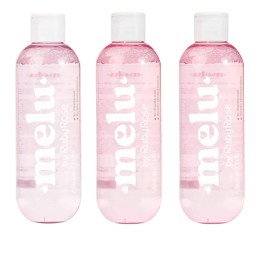 COMBO 3 UN AGUA MICELAR MELU RUBY ROSE 100ML RR329 LIMPEZA PELE PROFUNDA