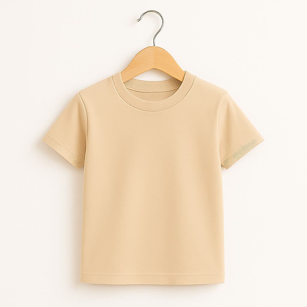 Camiseta Bege Infantil Menina 100% Algodão Várias Cores