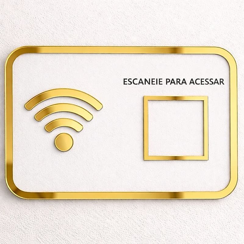 Placa QR Code Conexão Fácil para Clientes – Decoração Moderna