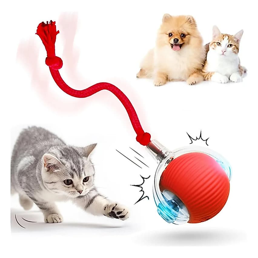 Bola Interativa Giratória Pet Brinquedo Automático Para Gato Cachorro