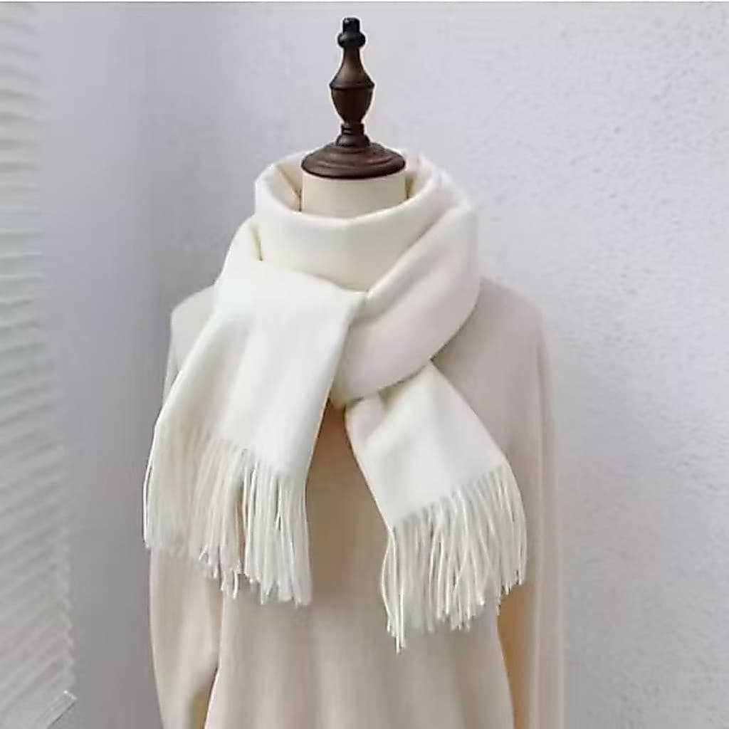 Cachecol Lenço de caxemira outono e inverno xale feminino de cor sólida de borla de uso duplo espessado Com Franja 908