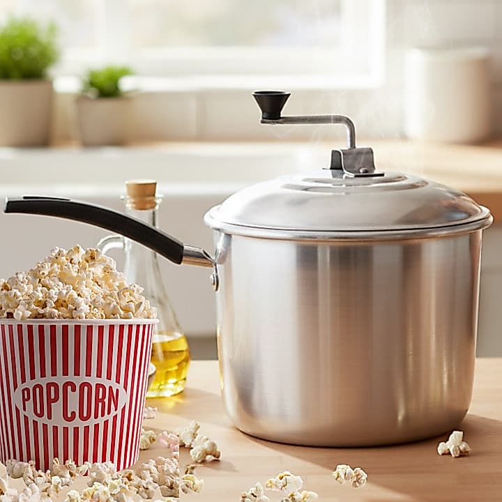 Pipoqueira De Aluminio Polido 4,7L Qualidade Praticidade Cozinha Oferta panela de pipoca