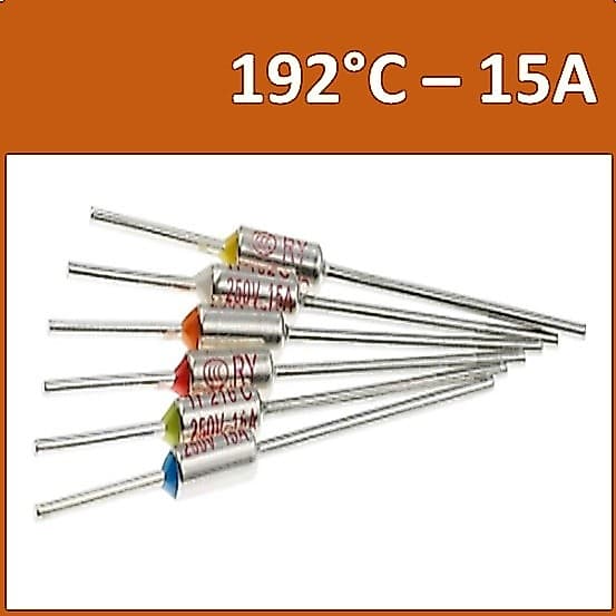 1 Fusivel Termico 15A 192° 192C 192g 192°C 192 Graus 250V Panela Elétrica Arroz Ferro Passar
