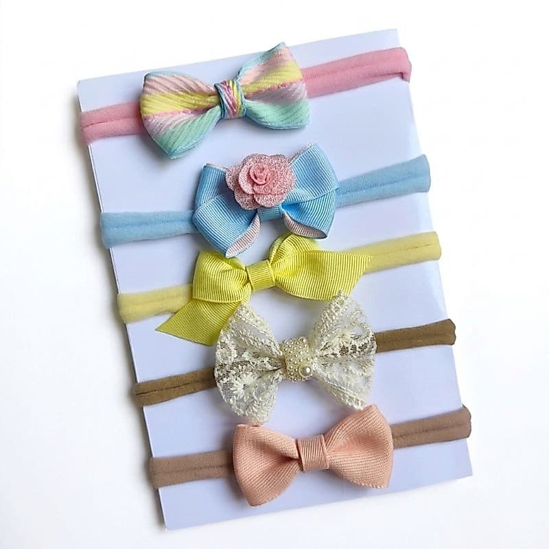 Kit faixinha para bebê saída maternidade.Kit com 5 lacinhos infantil para meninas RN