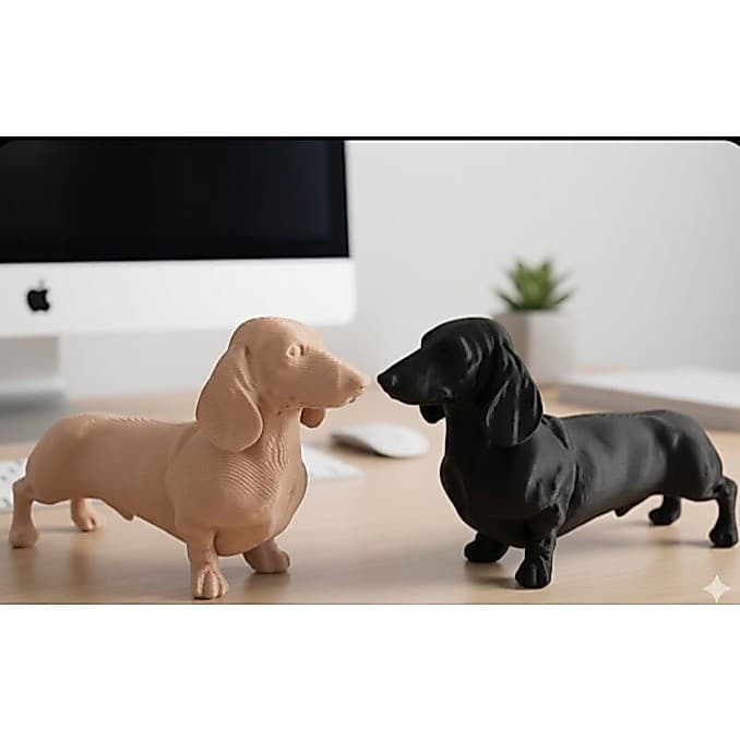 Cachorro Salsicha Facetado - Impressão 3D Decoração Casa Sala Escritório