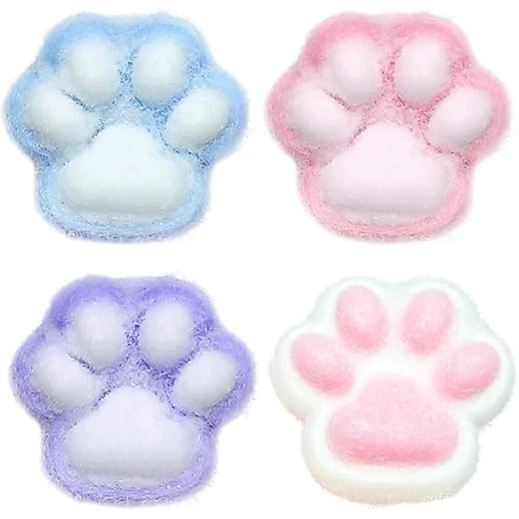 4 Peças de Patinhas de Gato Macias, Brinquedos Antiestresse Fofos para Adultos, Presente para Festas (4 Peças de Patinha